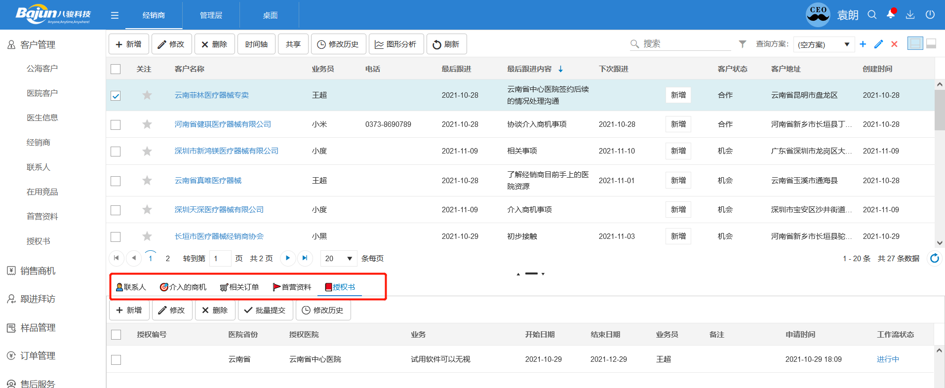 醫療器械經銷商管理